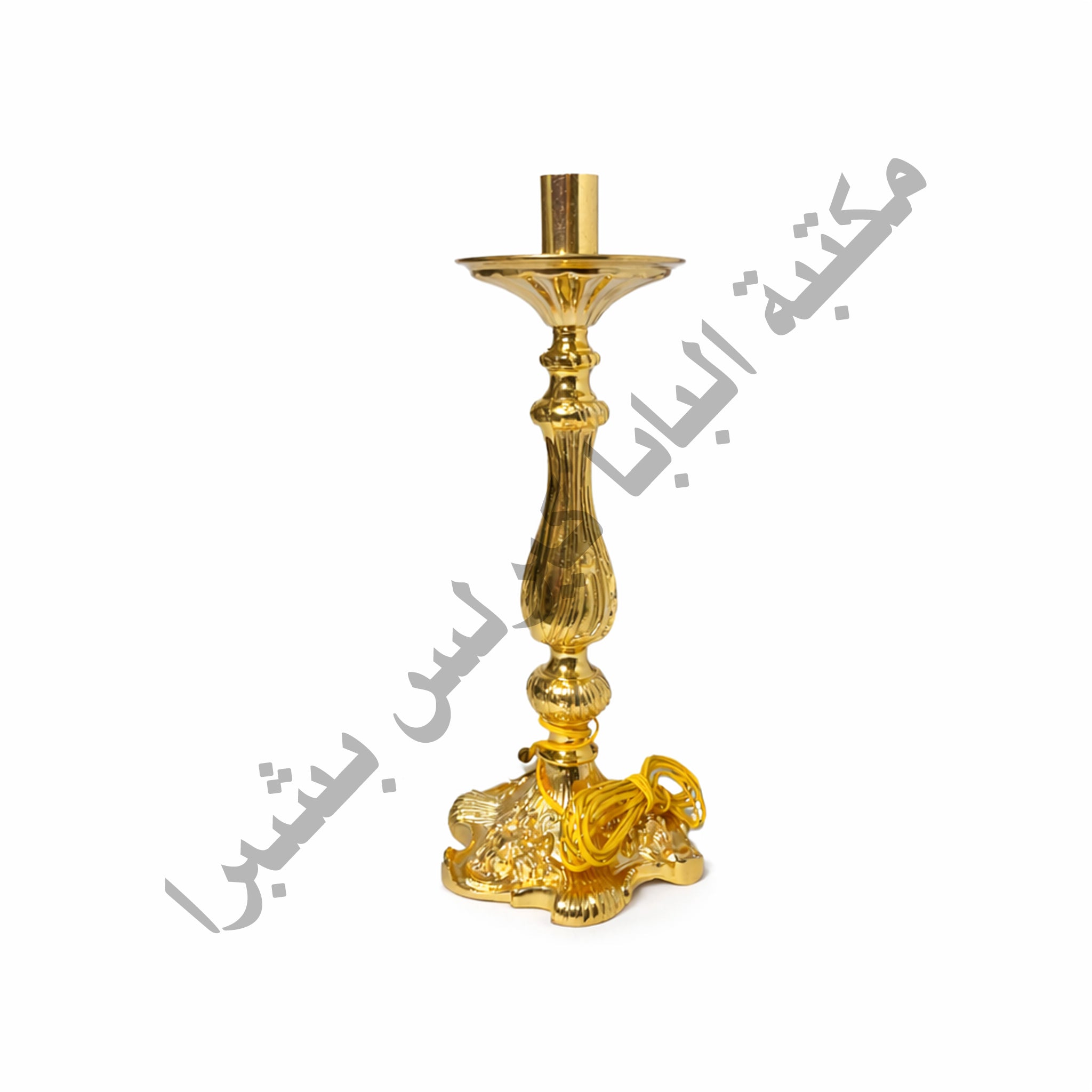 زوج شمعدان نحاس ذهبي شكل الوردة صغير