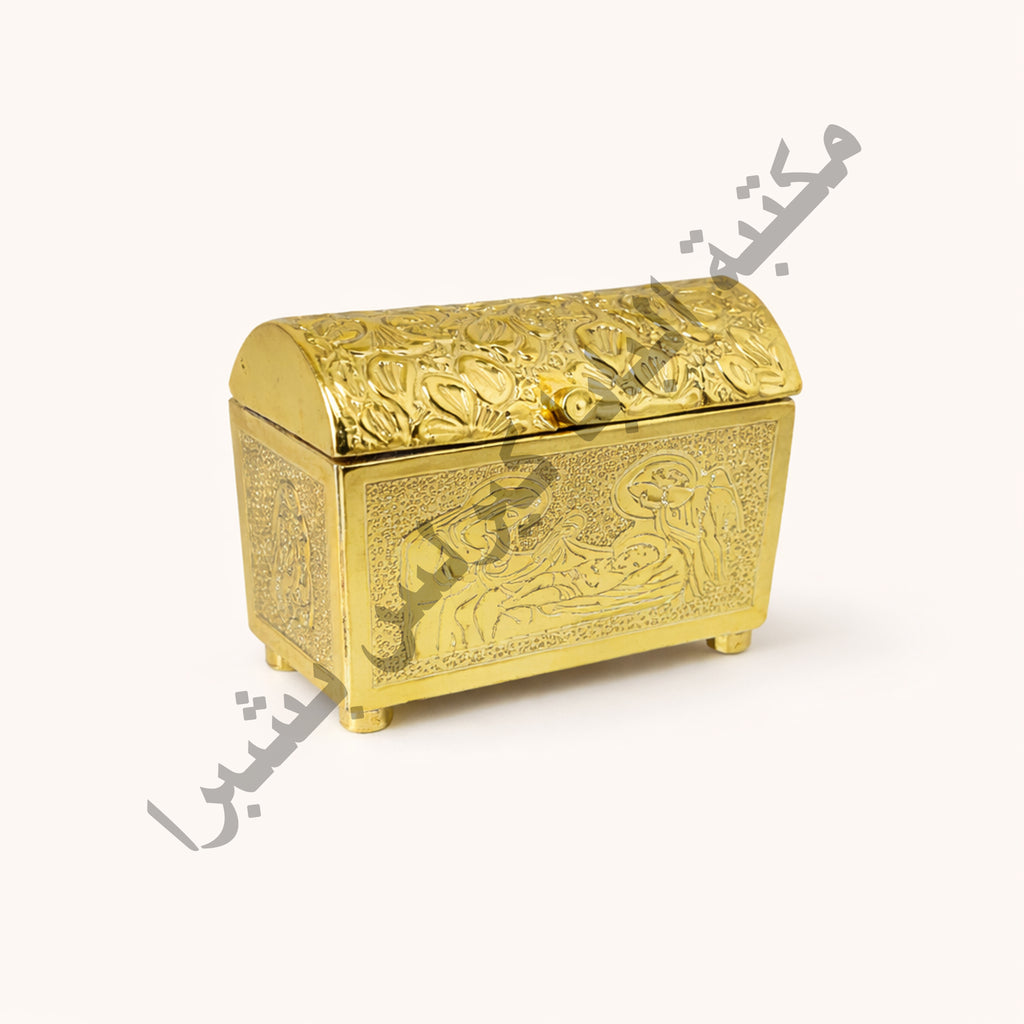 Copper incense box in the shape of a treasure chest
