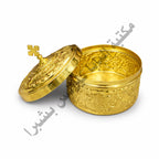 علبة بخور نحاس ذهبي بصليب