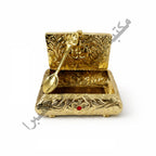 Large rectangular brass incense box