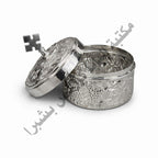Silver copper incense box with a cross