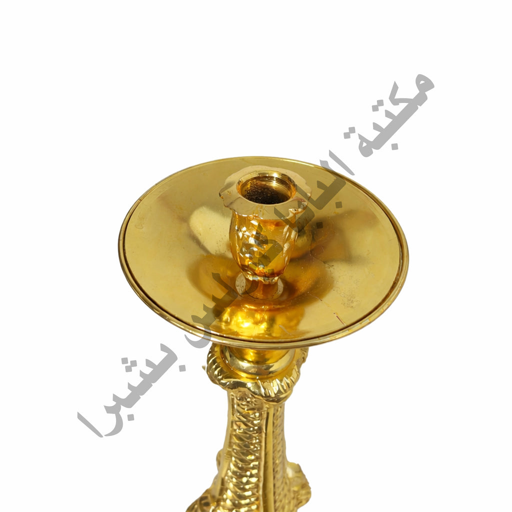 زوج شمعدان نحاس ذهبي شكل الخروف