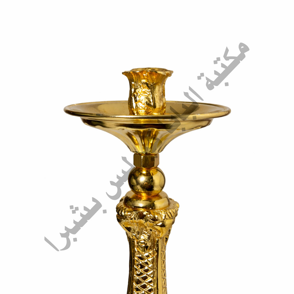 زوج شمعدان نحاس ذهبي شكل الخروف