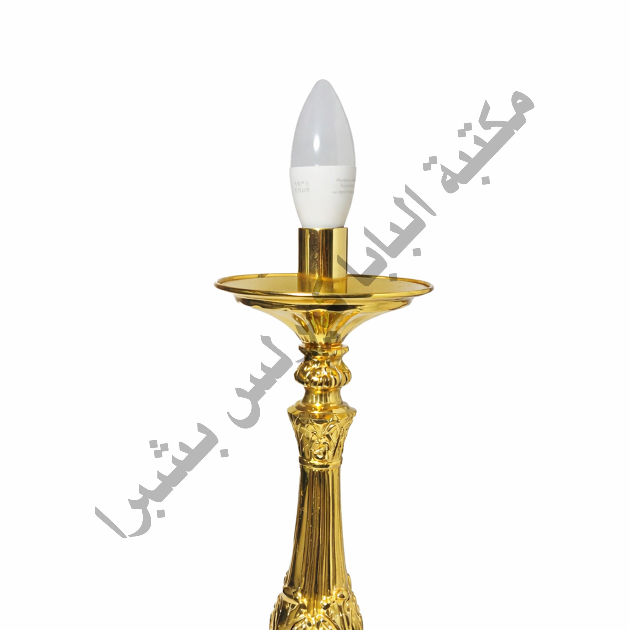 زوج شمعدان نحاس ذهبي كهرباء شكل الوردة كبير