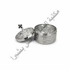 Silver copper incense box with a cross