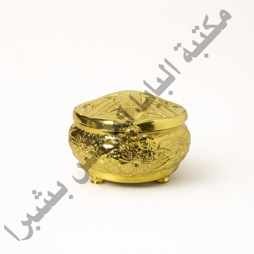 Copper round incense box