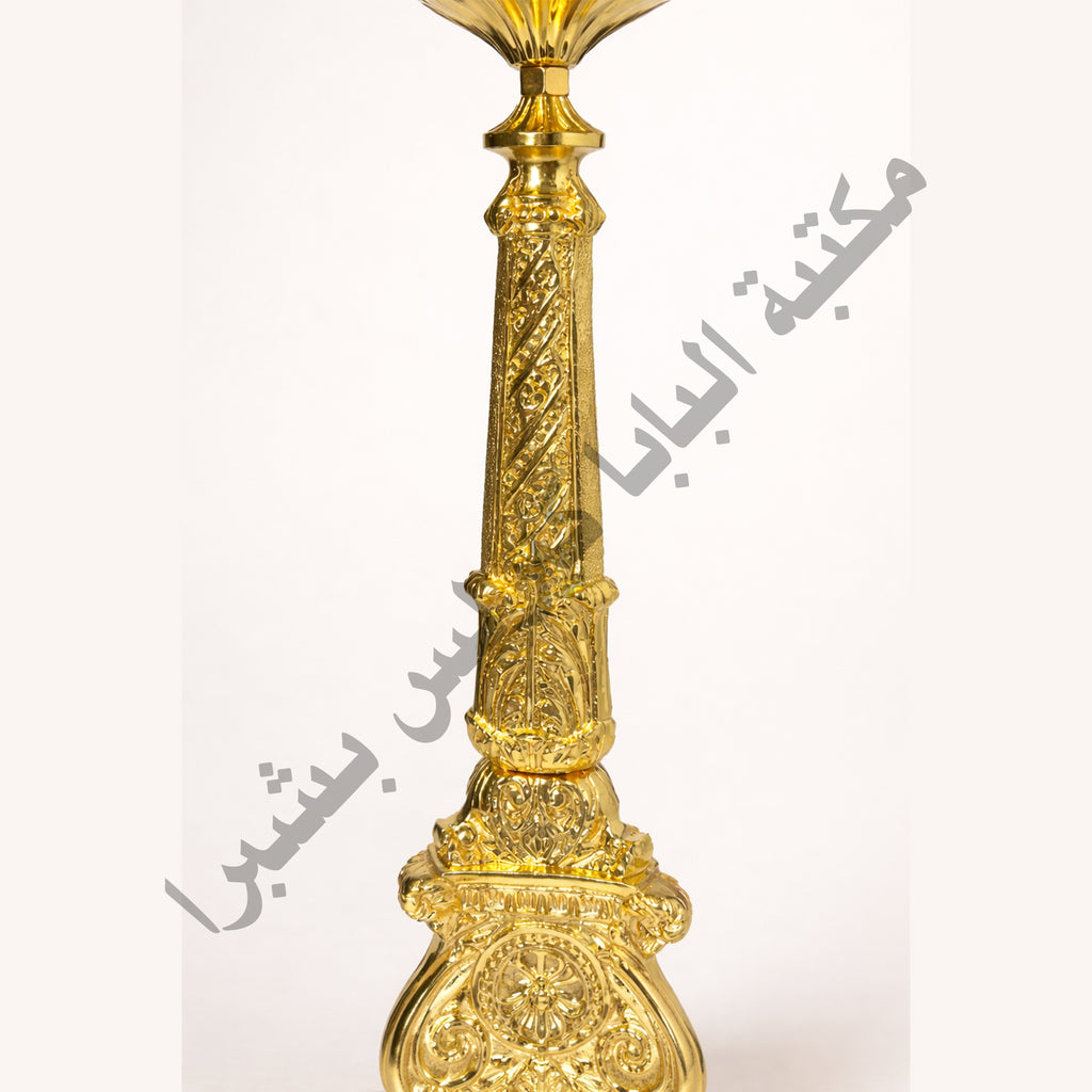 زوج شمعدان برج إيفل نحاس ذهبي ثقيل
