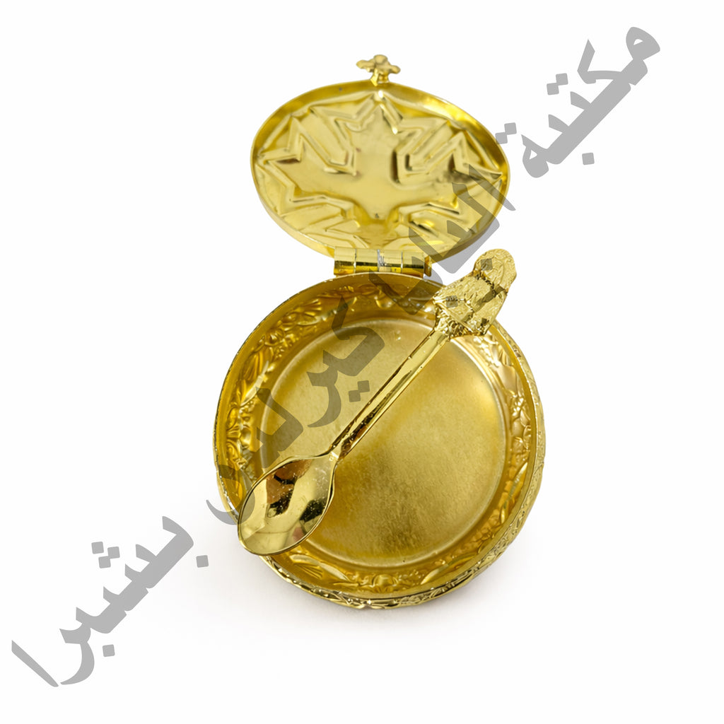 Copper round incense box