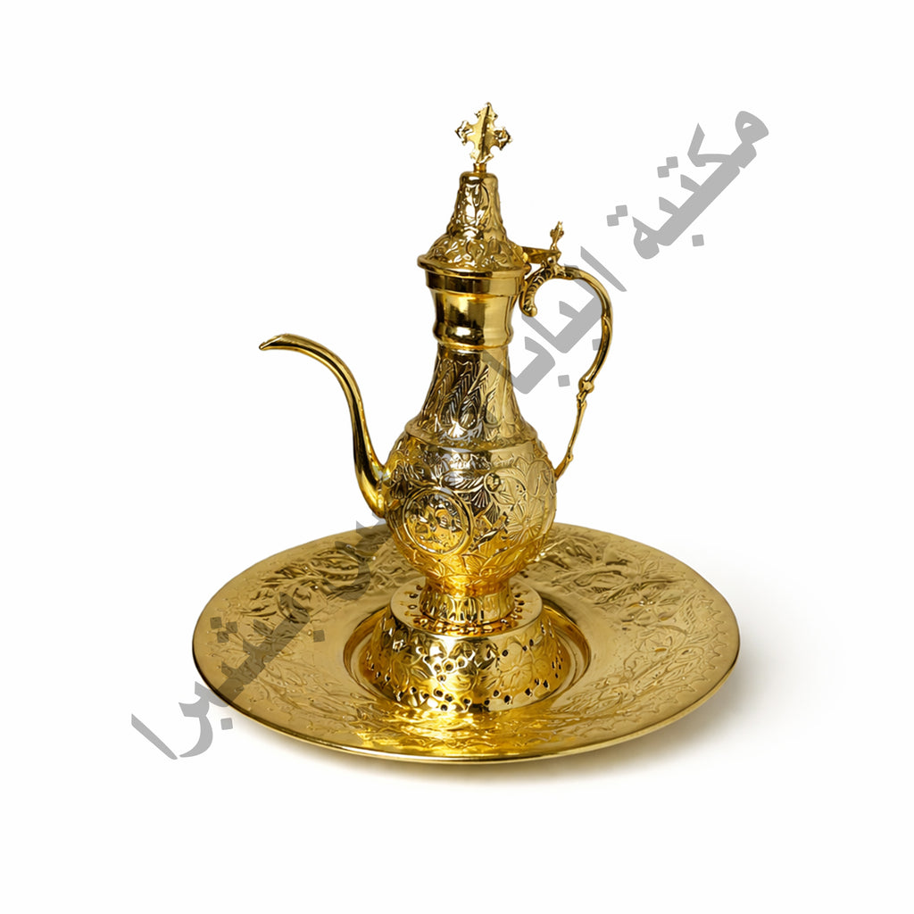 Golden brass pitcher