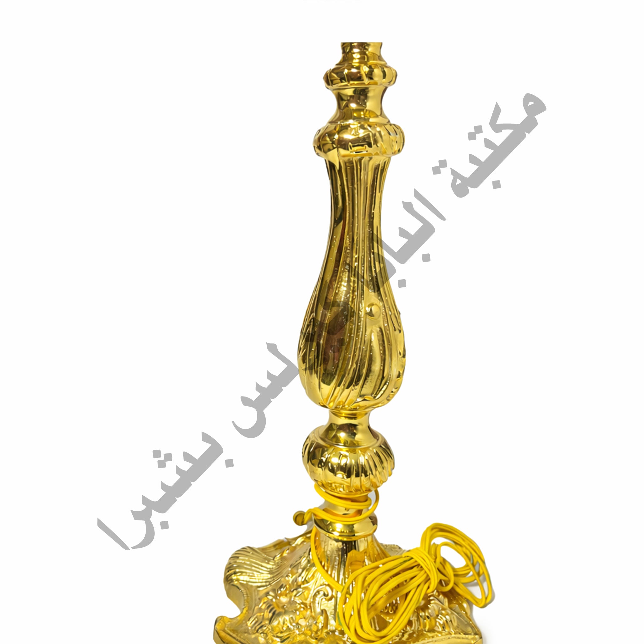 زوج شمعدان نحاس ذهبي شكل الوردة صغير