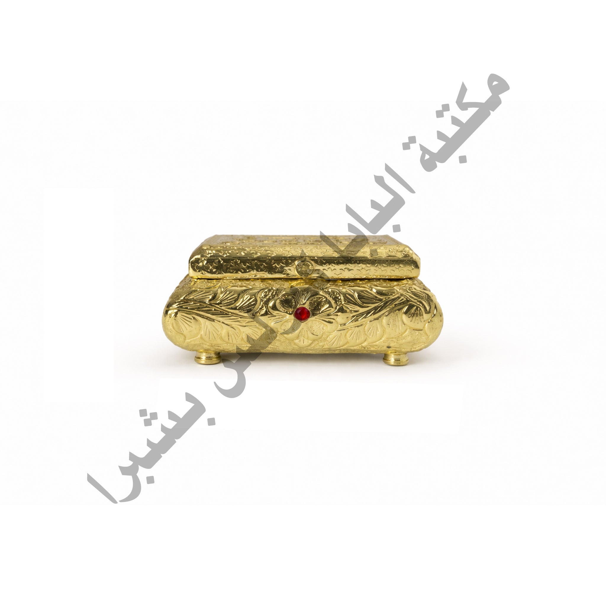 Large rectangular brass incense box