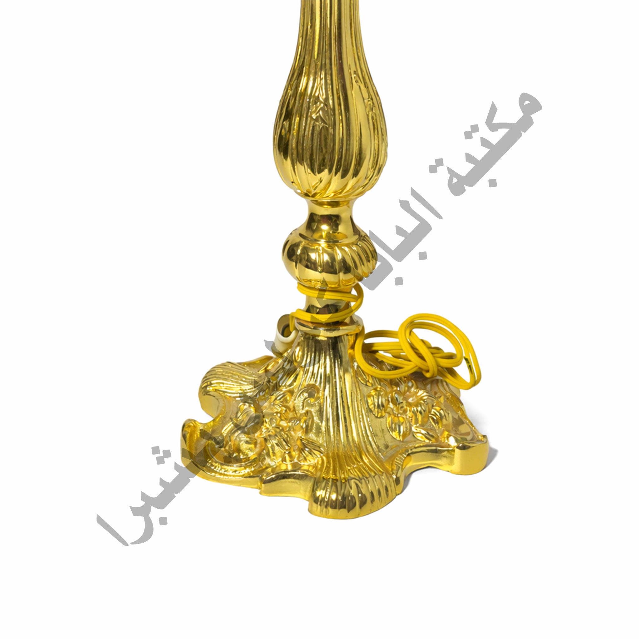 زوج شمعدان نحاس ذهبي شكل الوردة صغير